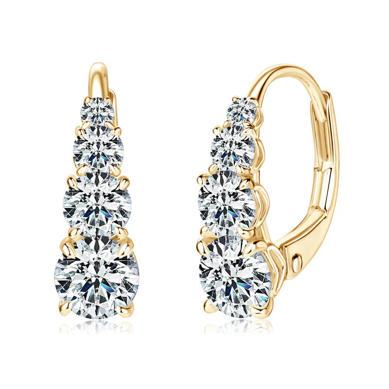 Carol four stone earrings | Gold 16k