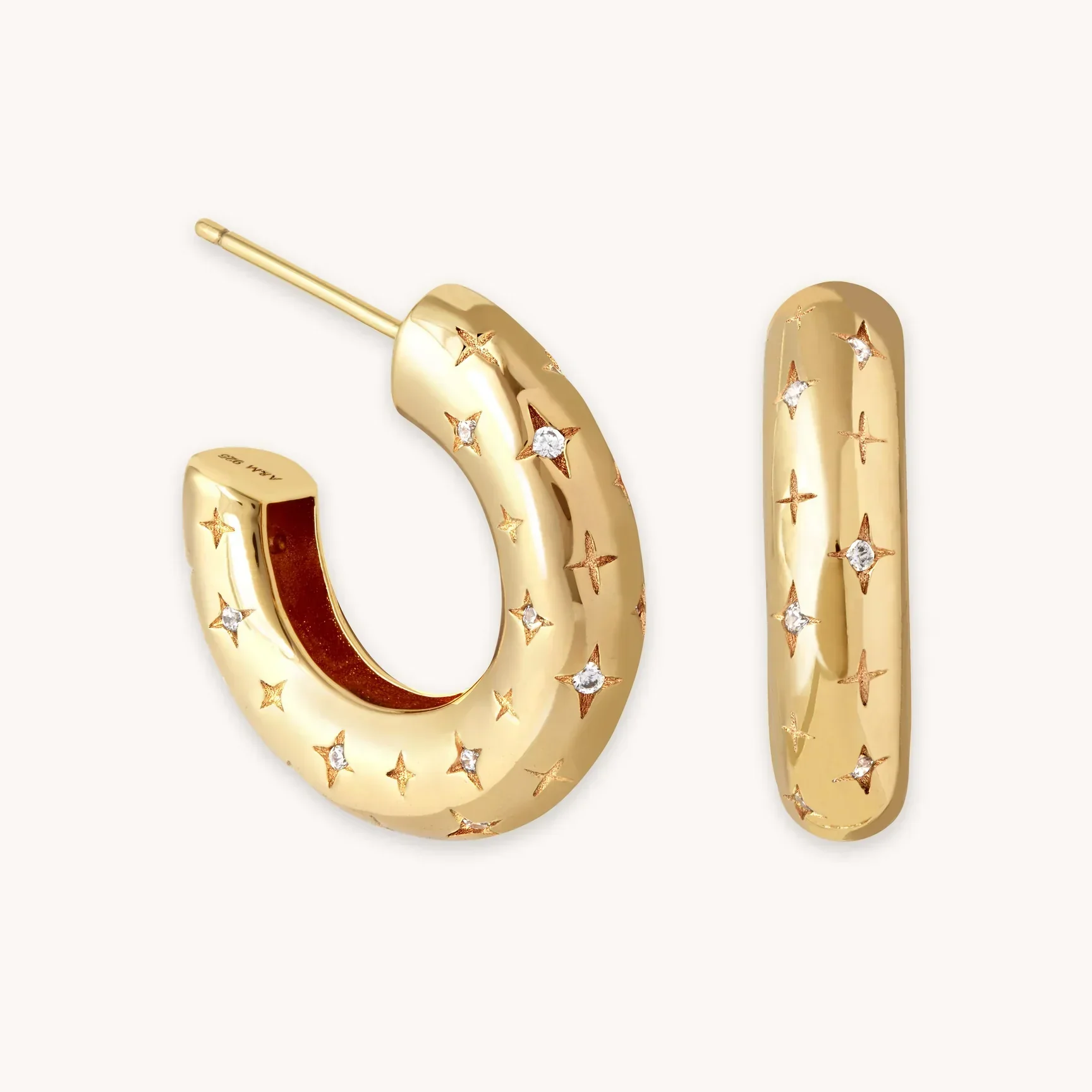Cosmic Hoop Earrings | White Gold 16k - Image 2