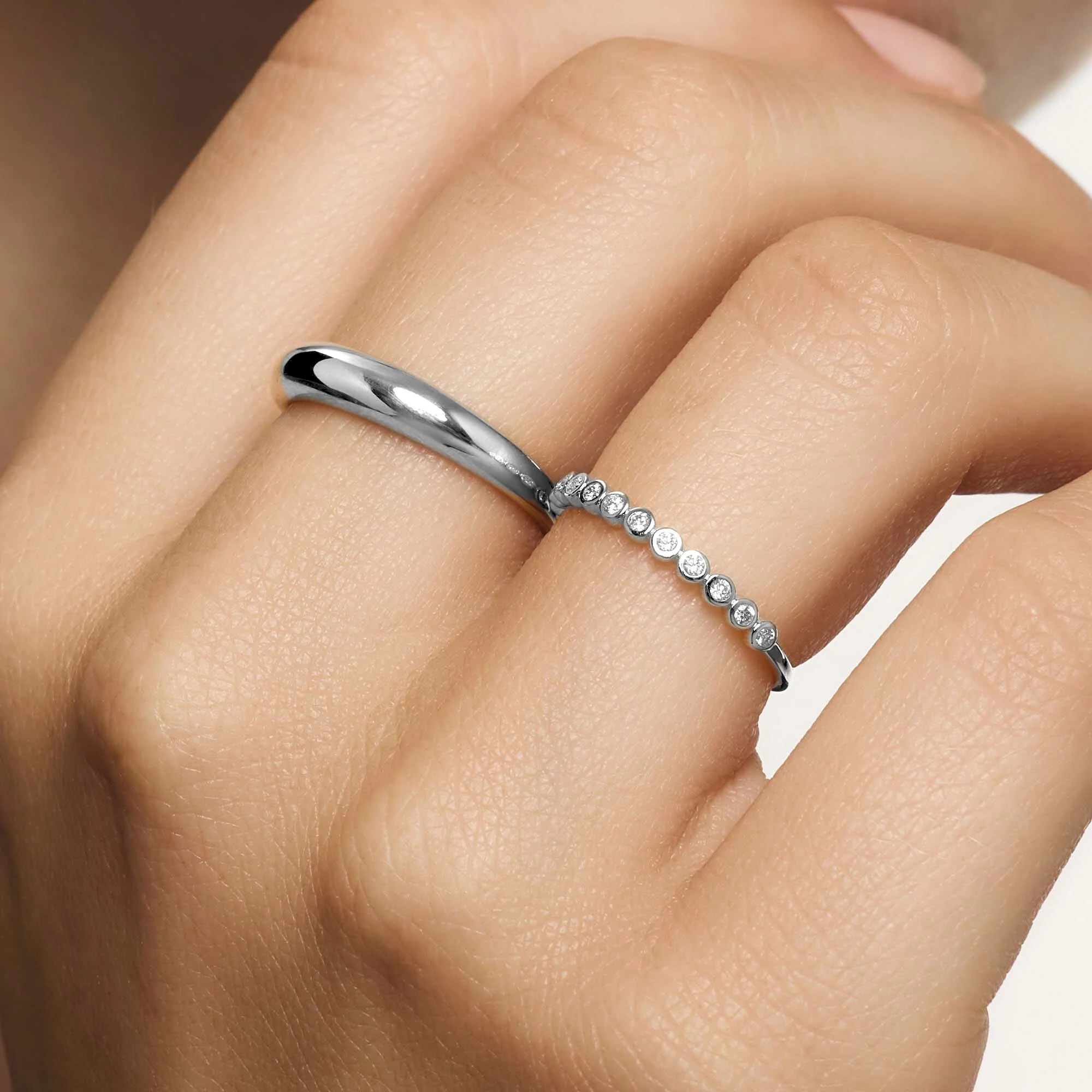 Diamond Bubble Ring | White Gold 14k - Image 3
