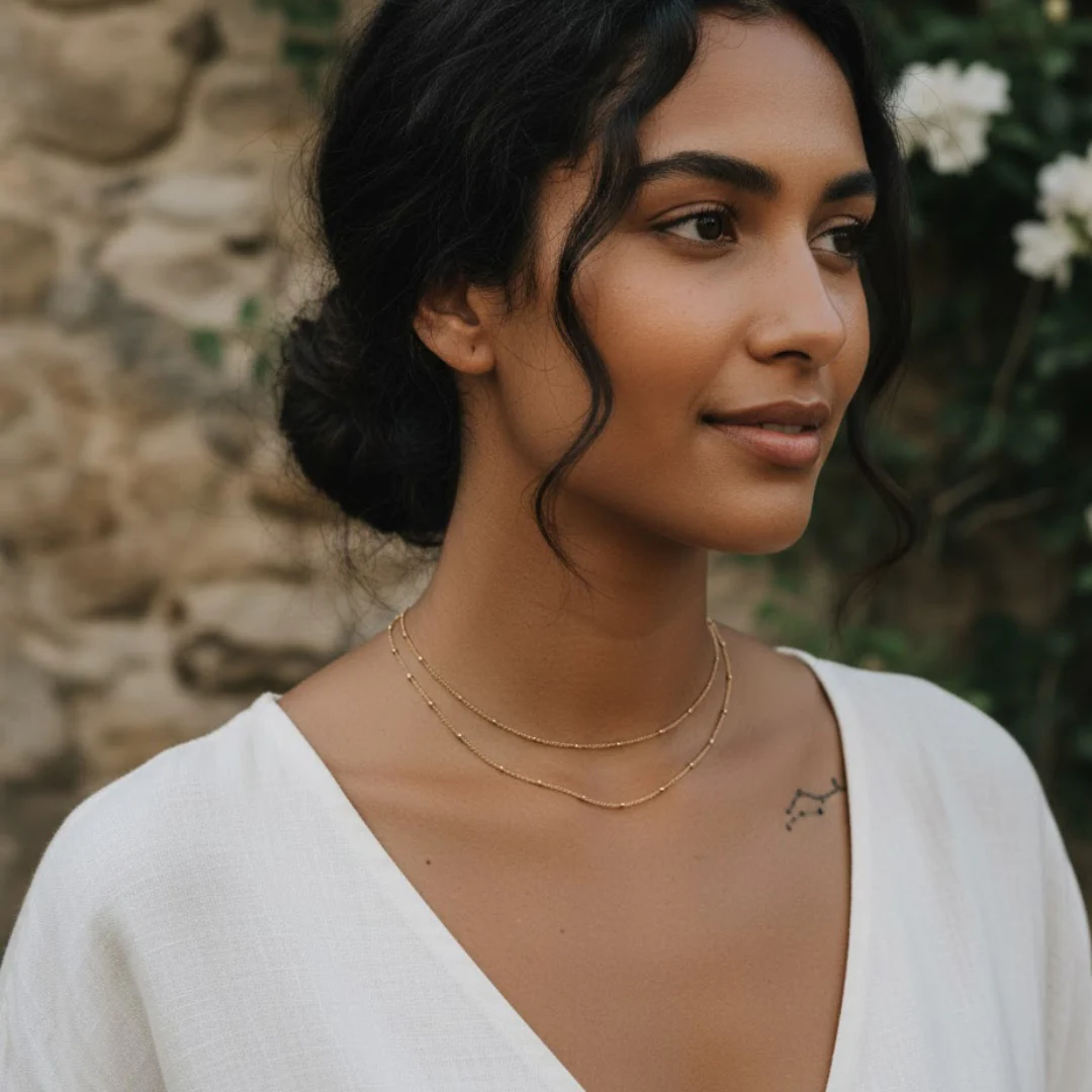 Dual Chain Choker Necklace - Image 4