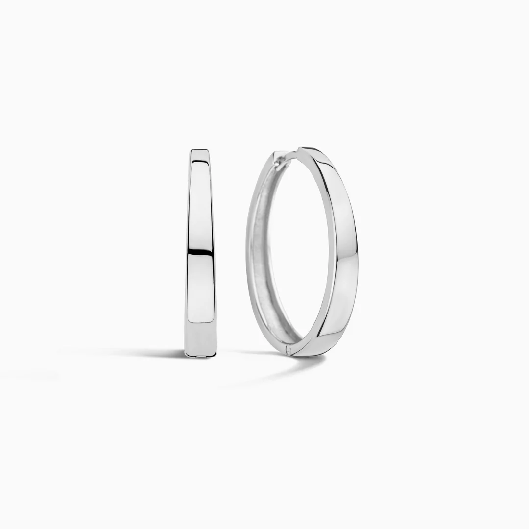 Gia Statement Hoops | White Gold 18k