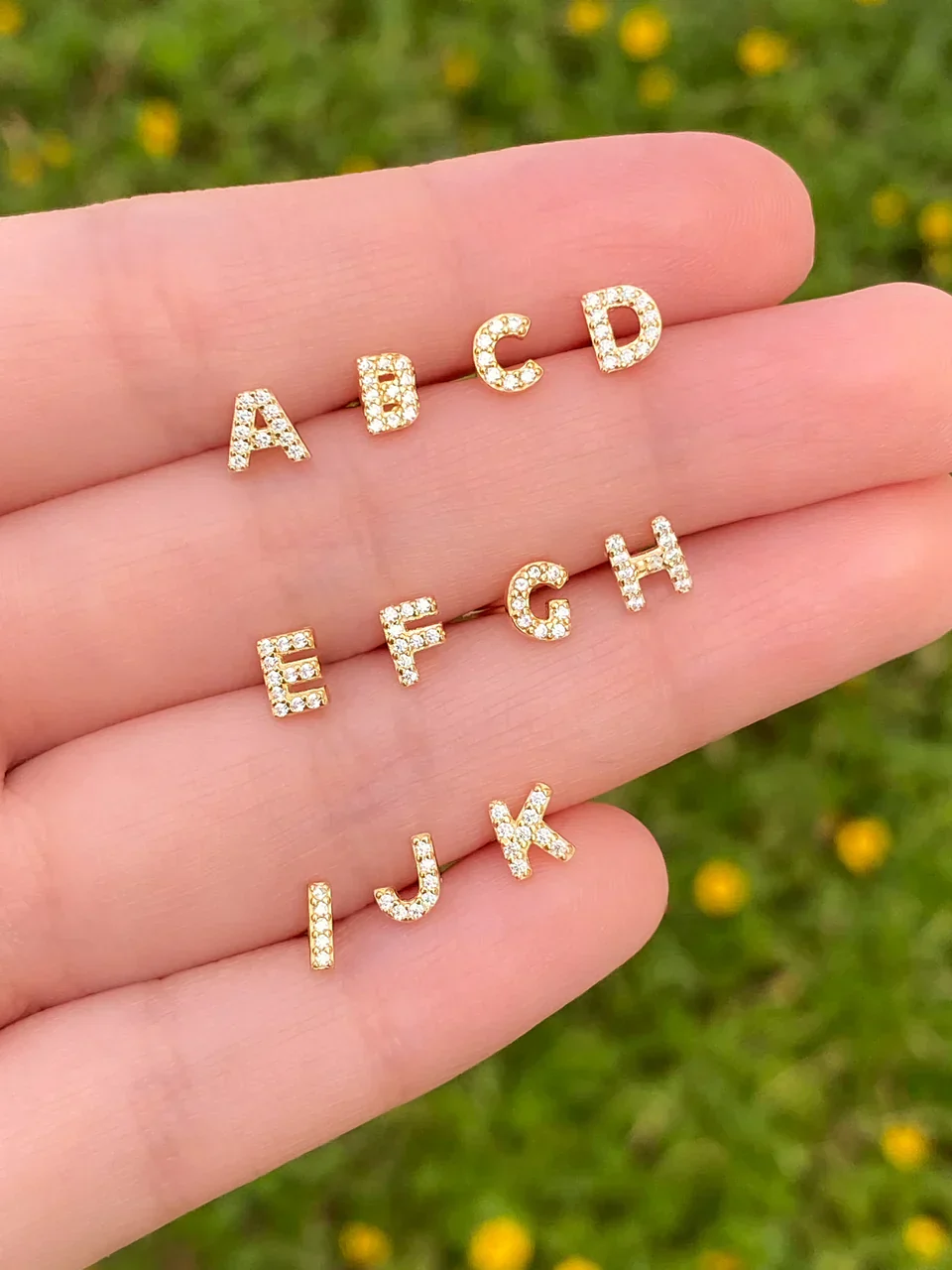 Initial Earring 1pc | White Gold 16k - Image 5