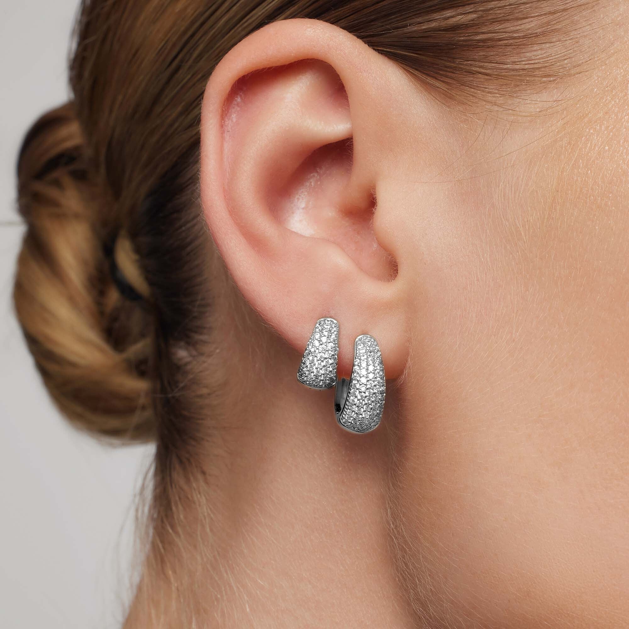 Jules Mini Hoops | White Gold 16k - Image 3