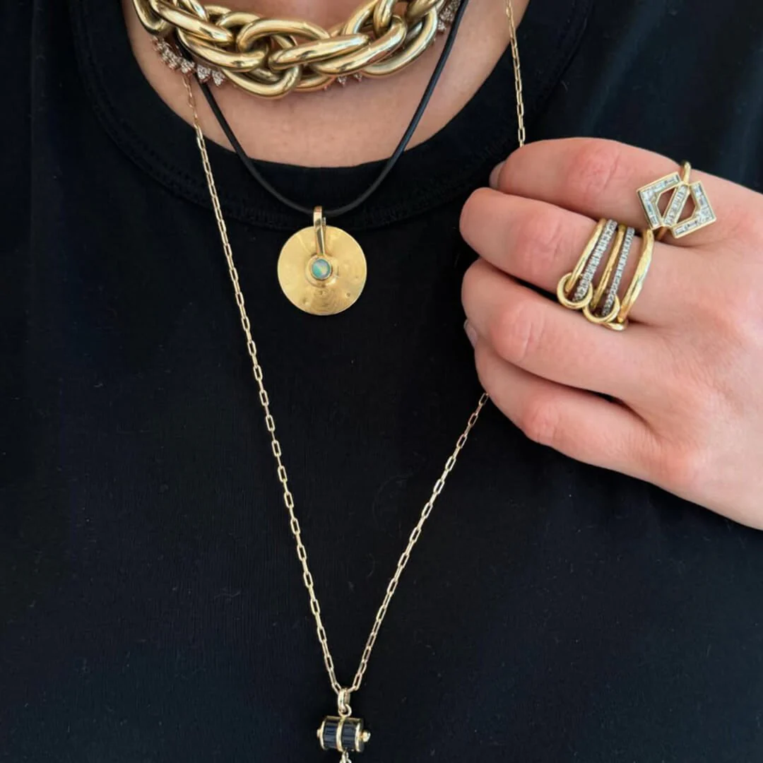 Ophelie Luxe Gemstone Stacked Ring - Five Bands - Image 2