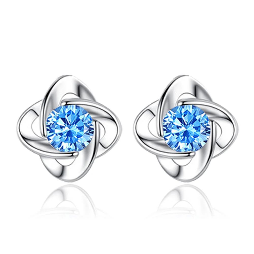 Seren Clover Loop Set Blue | White Gold 16k - Image 2