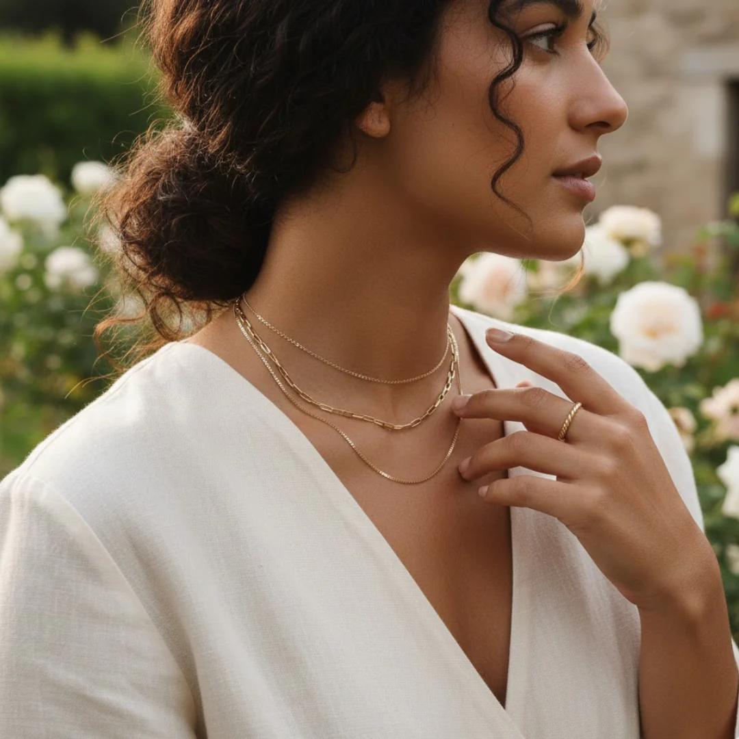Triple Layered Gold Necklace - Image 2