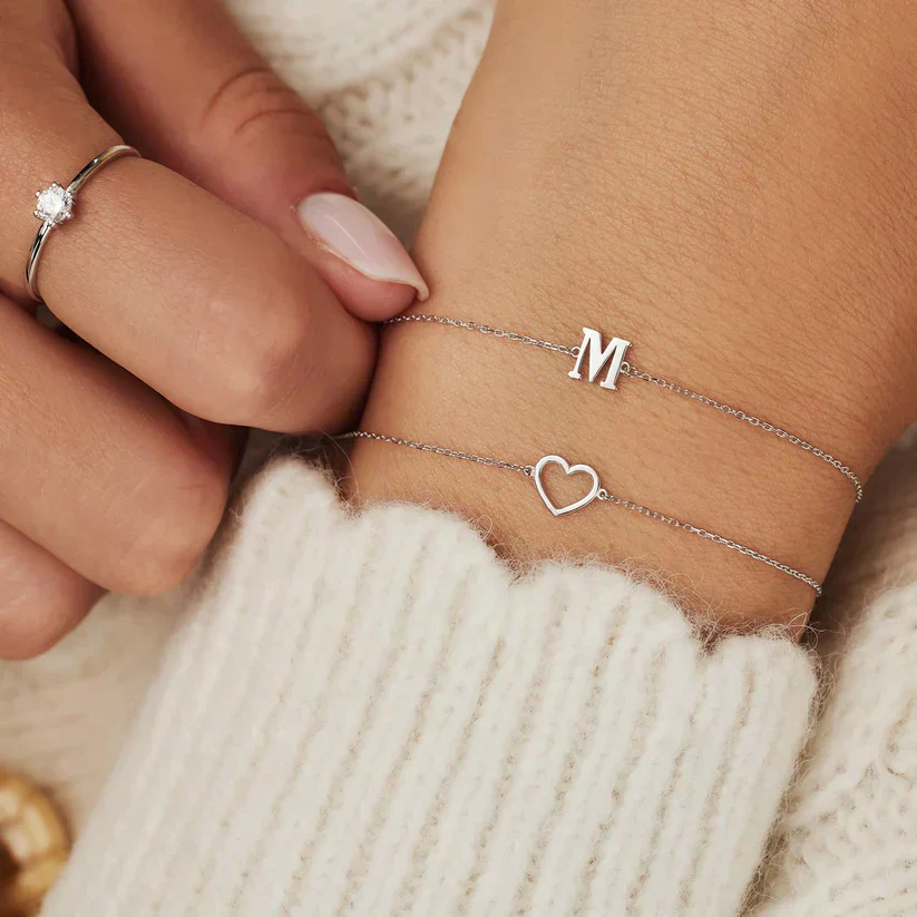 Vita Signa Initial Bracelet | White Gold 14k - Image 5
